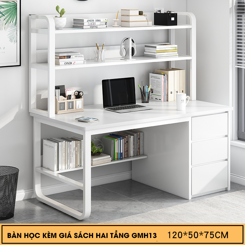 Bàn học kèm giá sách đôi GMH13 gọn gàng chắc chắn 62 Bàn học kèm giá sách đôi GMH13 gọn gàng chắc chắn 62