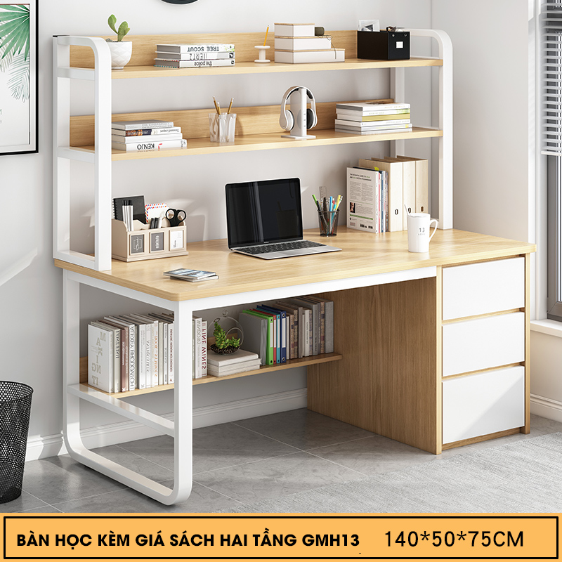 Bàn học kèm giá sách đôi GMH13 gọn gàng chắc chắn - Hoàng Khôi Furniture Bàn học kèm giá sách đôi GMH13 gọn gàng chắc chắn - ảnh 1