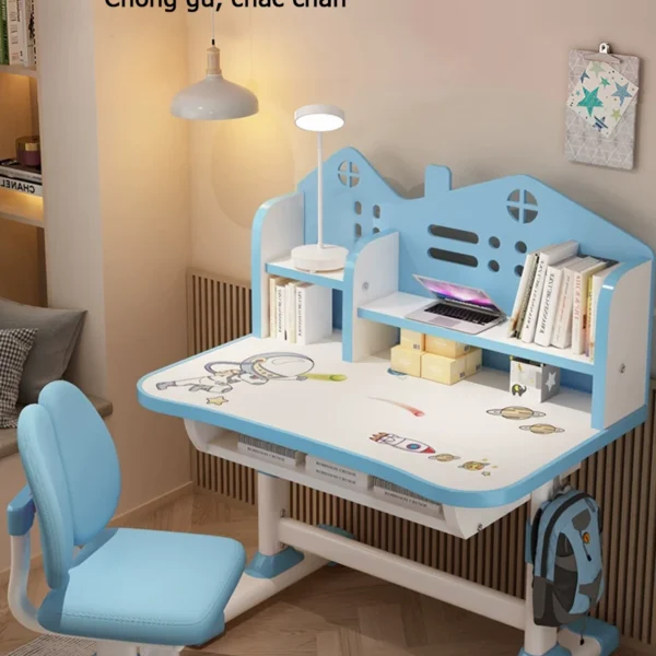 Bàn Học Kèm Giá Sách GMH63 - Giải Pháp Hoàn Hảo Chống Gù, Chống Cận Cho Bé (Kèm Ghế) - Ảnh 4
