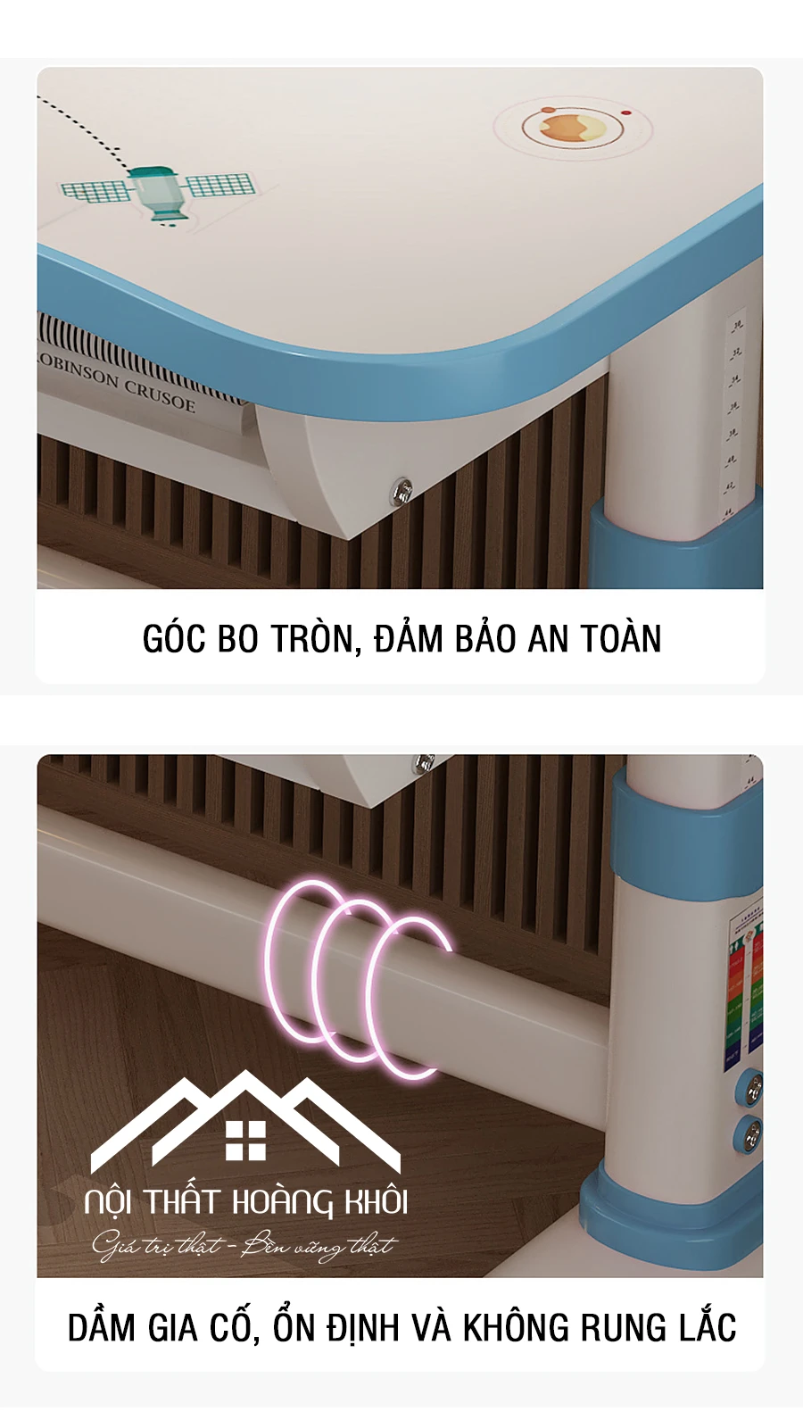 Bàn Học Kèm Giá Sách GMH63 - Giải Pháp Hoàn Hảo Chống Gù, Chống Cận Cho Bé (Kèm Ghế) - Ảnh 6