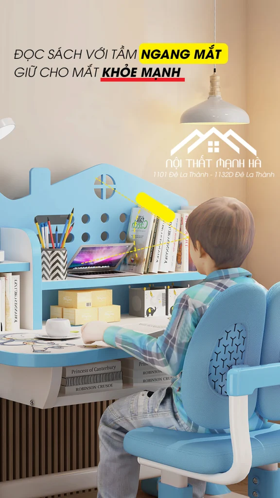 B&agrave;n Học K&egrave;m Gi&aacute; S&aacute;ch GMH63 – Giải Ph&aacute;p Ho&agrave;n Hảo Chống G&ugrave;, Chống Cận Cho B&eacute; (K&egrave;m Ghế) - ảnh 4