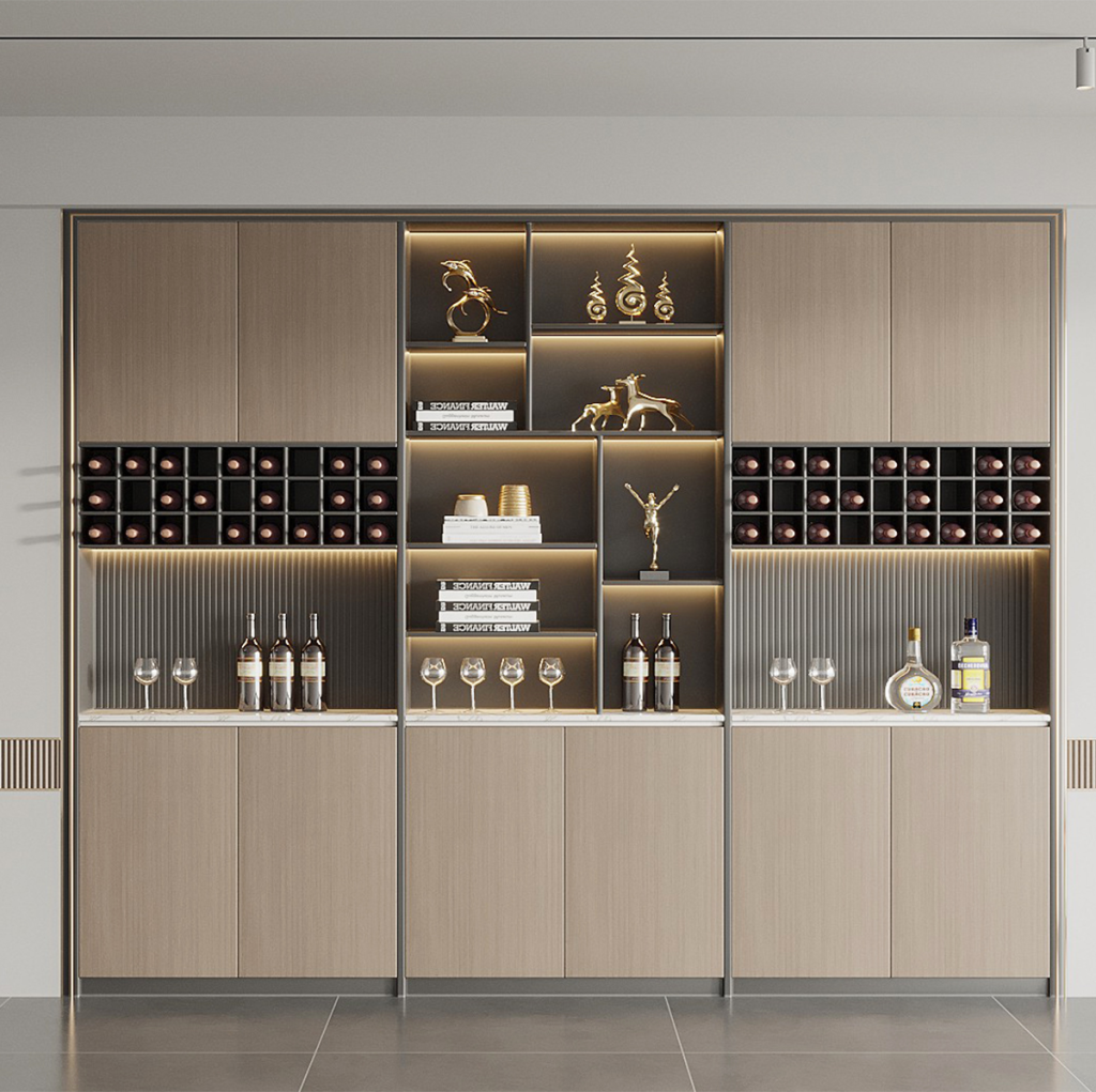 Tủ Rượu Gỗ MDF L&otilde;i Xanh Chống Ẩm GHM005 &ndash; Sang Trọng & Hiện Đại - ảnh 1