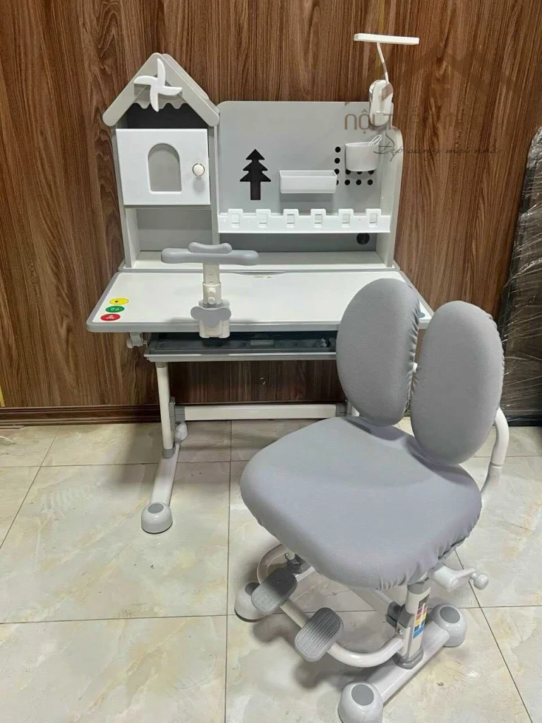 Bộ b&agrave;n ghế chống g&ugrave; chong ch&oacute;ng (80*60) ghế c&ocirc;ng th&aacute;i học GMH100 - ảnh 2
