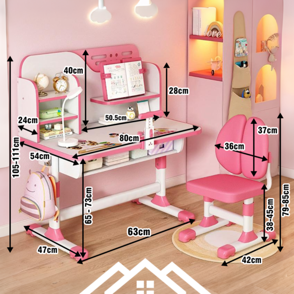 Bộ Bàn Học Chống Gù Thông Minh GMH64 Bảo Vệ Cột Sống Cho Bé - Ảnh 2