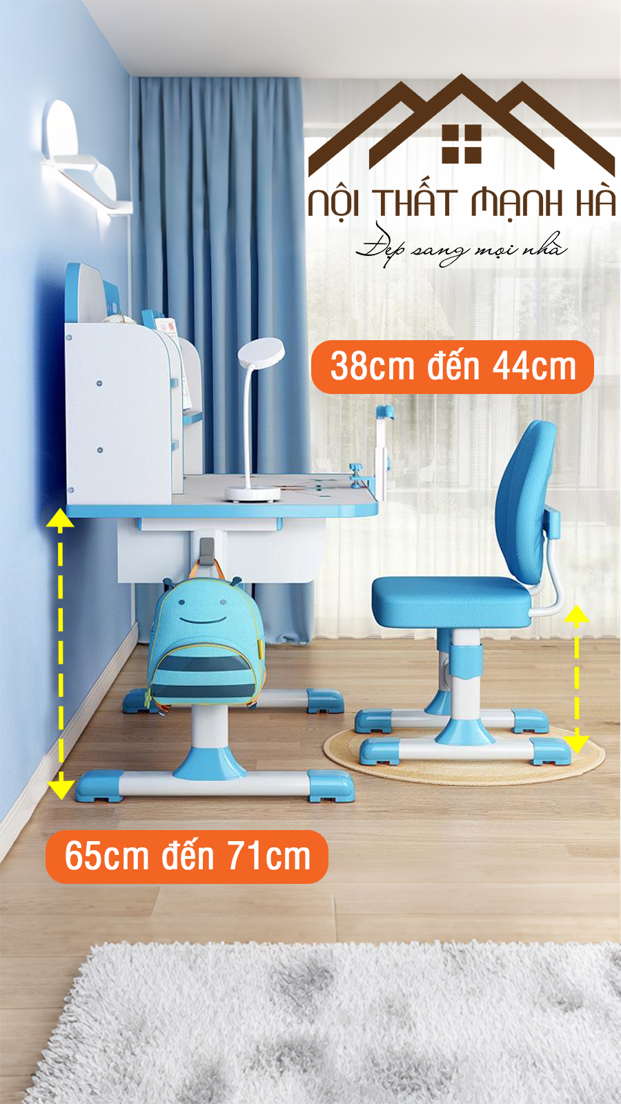 Bộ Bàn Học Chống Gù Thông Minh GMH64 Bảo Vệ Cột Sống Cho Bé - Hoàng Khôi Furniture Bộ Bàn Học Chống Gù Thông Minh GMH64 Bảo Vệ Cột Sống Cho Bé - ảnh 2