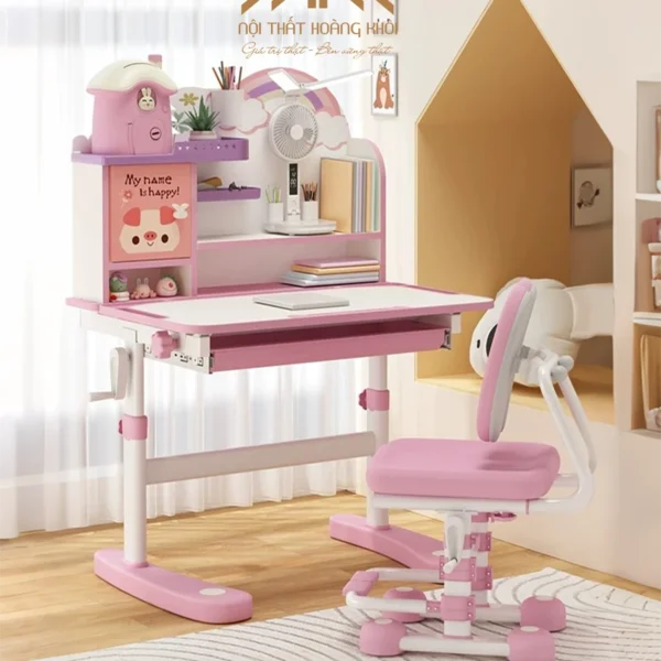 Bộ bàn học cho bé GMH99 có két sắt mini hình cây nấm đáng yêu