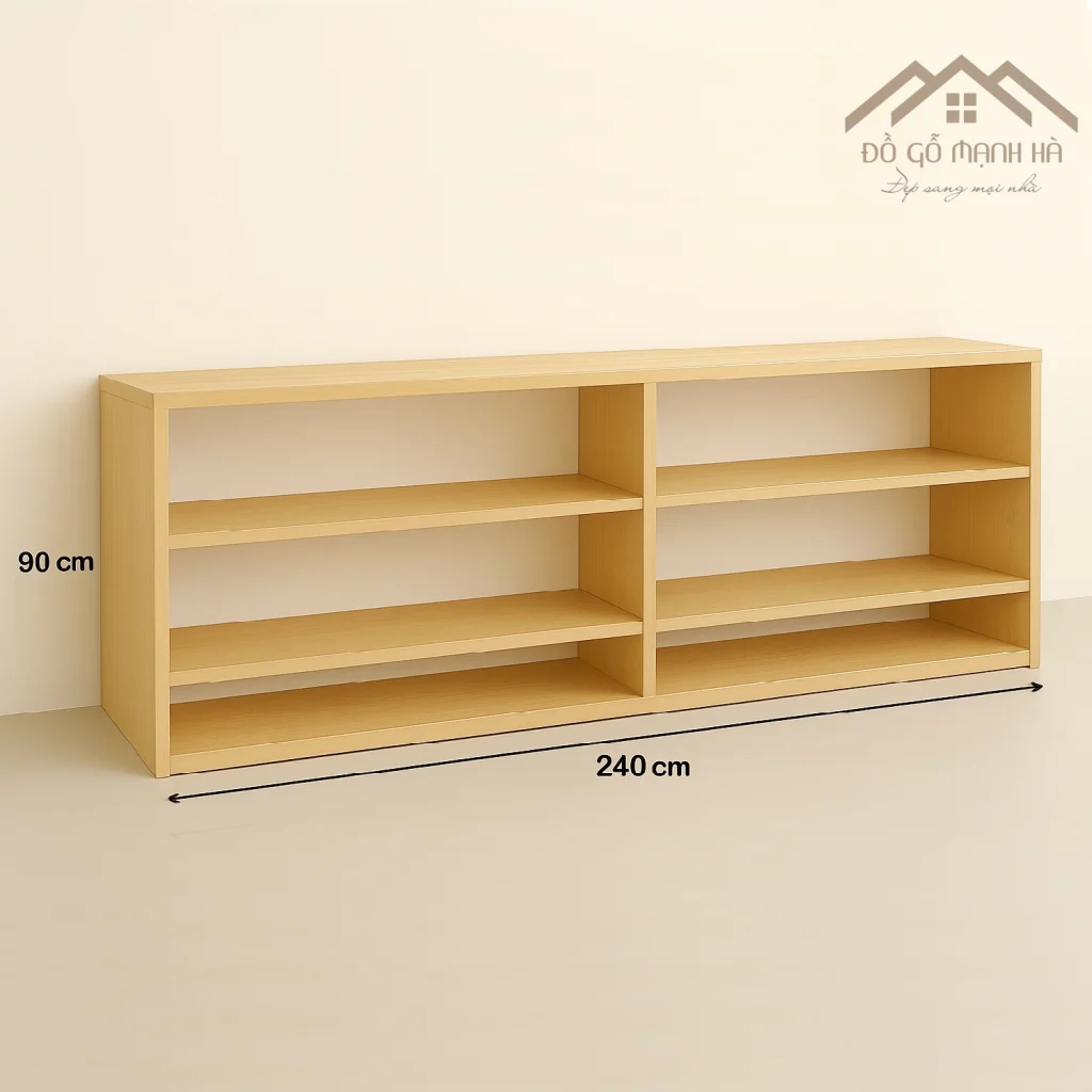 Kệ Gỗ 3 Tầng Ngang 240cm Cao 90cm