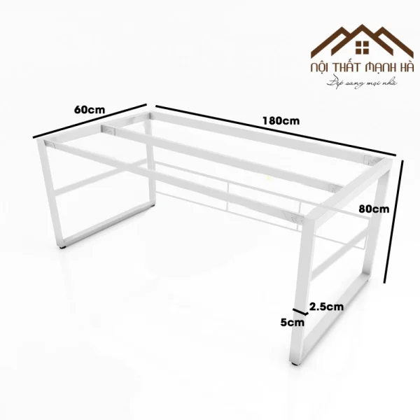 Bàn Làm Việc Khung Sắt 180×60cm – Thiết Kế Chắc Chắn, Hiện Đại Cho Văn Phòng