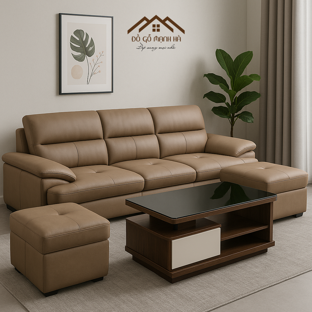 Sofa Da Mẫu L Hiện Đại Cao Cấp – Sofa Góc Chữ L Sang Trọng - Hoàng Khôi Furniture Sofa Da Mẫu L Hiện Đại Cao Cấp – Sofa Góc Chữ L Sang Trọng - ảnh 1