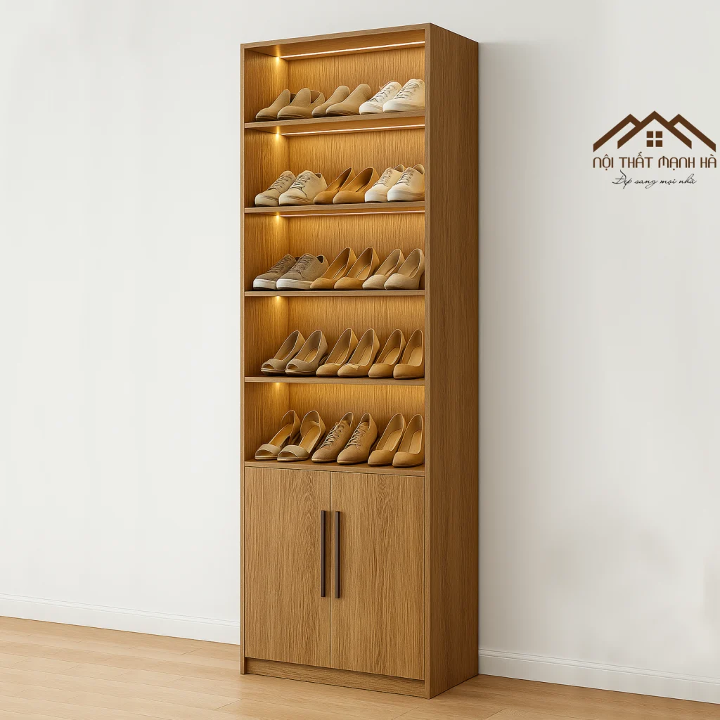 Tủ Giày Dép Gỗ Có LED Chiếu Sáng