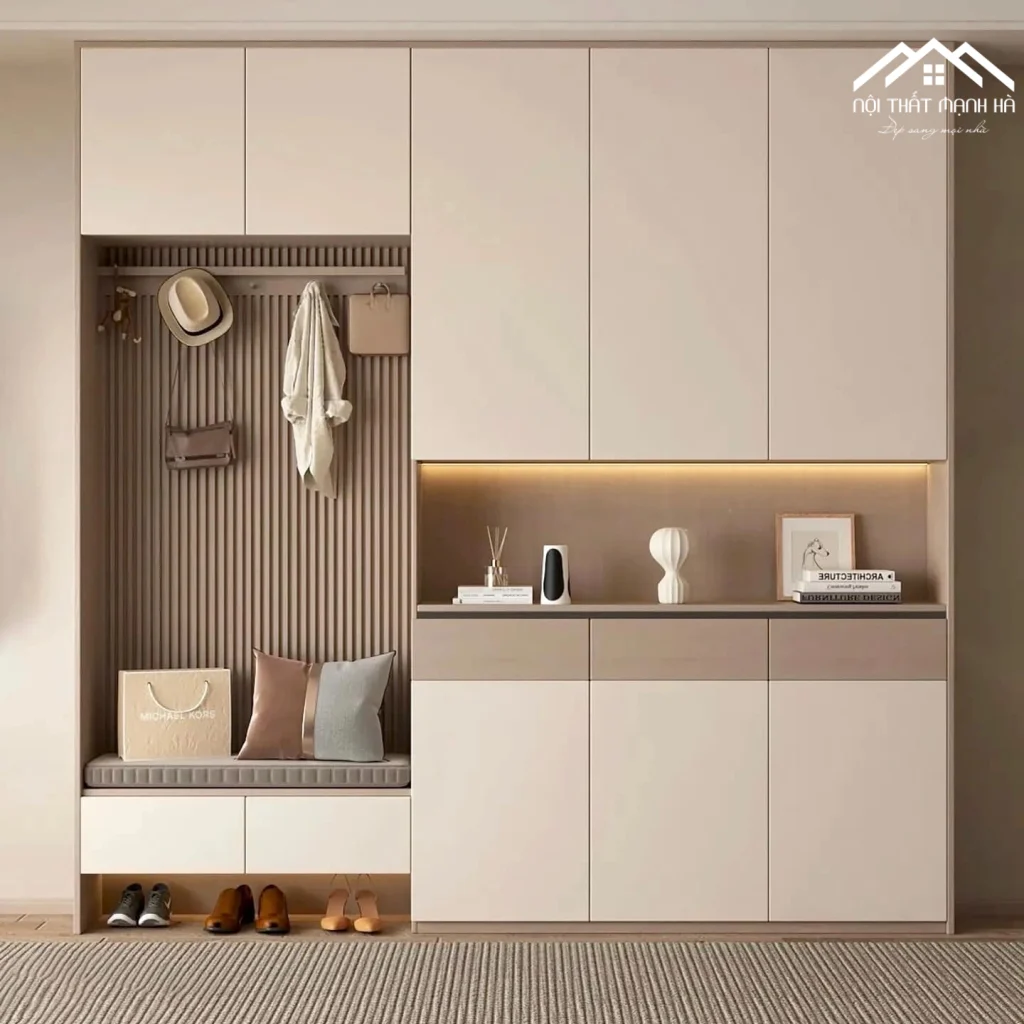 Tủ Để Giày Dép Hiện Đại Có Chỗ Treo Đồ