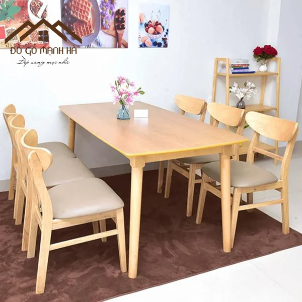 Bộ bàn ghế ăn Mago mặt ghế đệm 4 hoặc 6 ghế – Sang trọng và tiện nghi cho phòng ăn