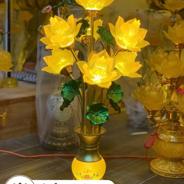 Đèn Thờ Hoa Sen Pha Lê 5, 7, 9 Bông Đẹp – Giá Tốt Nhất