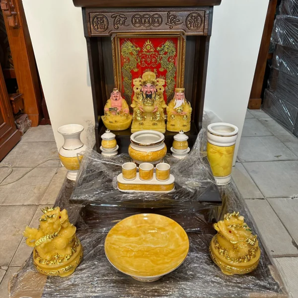 Combo Bàn Thờ Thần Tài Đầy Đủ Đồ – Tượng Tụ Lộc Cao Cấp | Bộ Thờ Thần Tài – Thổ Địa Trọn Gói