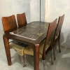 BỘ BÀN ĂN GỖ SỒI TỰ NHIÊN MẶT ĐÁ – GHẾ GỖ CHÂN HƯƠU CAO CẤP (165 x 85 x 75cm) 43