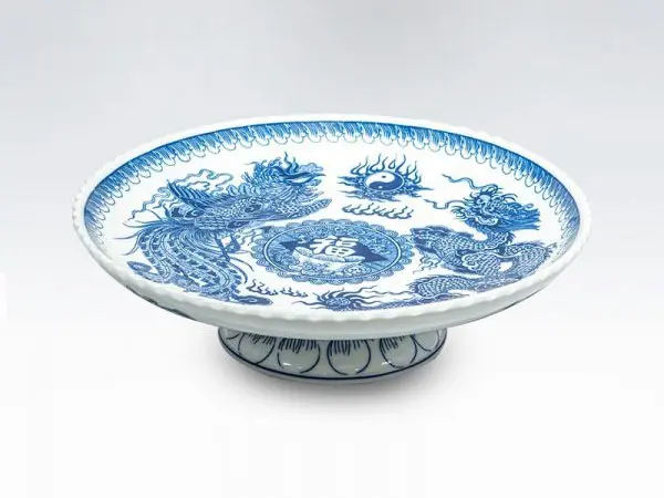 Mâm Bồng(Mâm quả)- Gốm sứ Bát Tràng men xanh