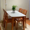 Bộ bàn ăn gỗ Sồi mặt gỗ màu nâu óc chó 626 64 Bộ bàn ăn gỗ Sồi mặt gỗ màu nâu óc chó 626 64