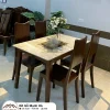 Bộ bàn ăn gỗ Sồi mặt đá 4 ghế bọc da 644 43