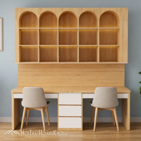 Bàn Học Đôi Gỗ MDF Cao Cấp – Thiết Kế Thông Minh, Tiết Kiệm Không Gian 38