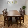 Bộ bàn ăn gỗ Sồi mặt gỗ chân trụ chữ U 630 42