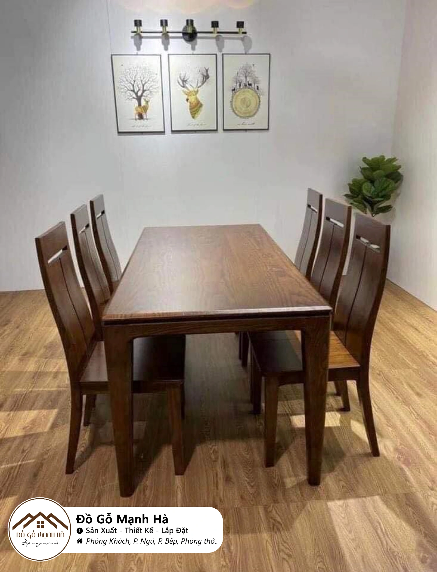 Bộ bàn ăn gỗ Sồi mặt gỗ màu nâu óc chó 629 60 Bộ bàn ăn gỗ Sồi mặt gỗ màu nâu óc chó 629 60